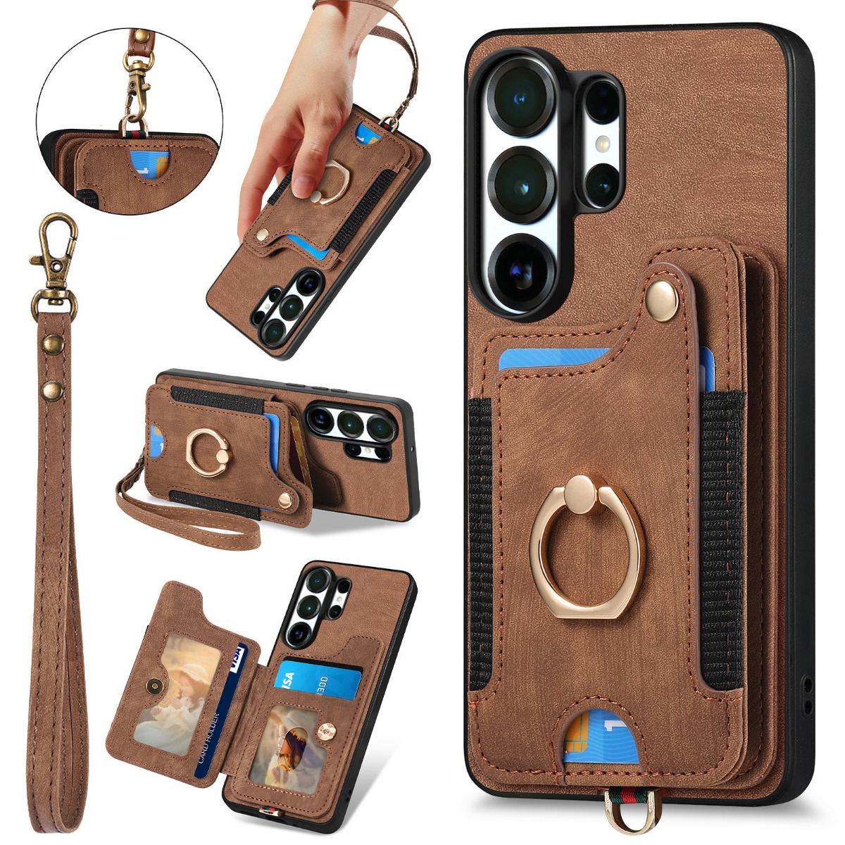 Étui de téléphone pour Samsung - Leather Wallet Card Holder Phone Cover avis et prix