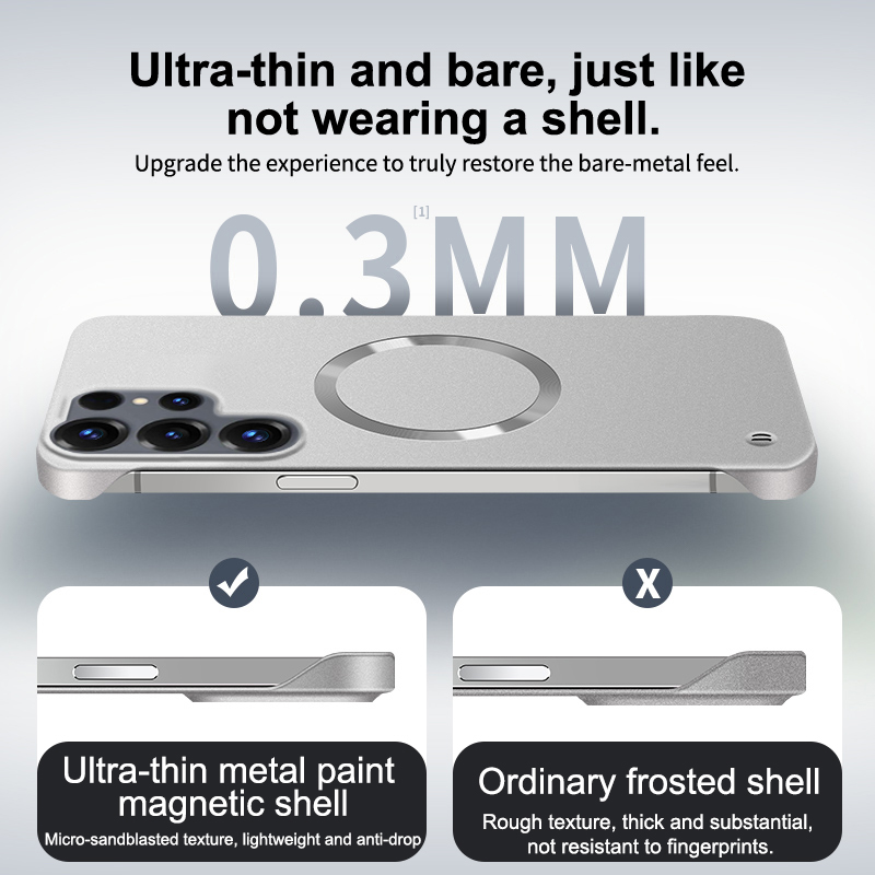 Étui magnétique ultra-fin mat  - Ultra Thin Frameless Phone Cover avis et prix