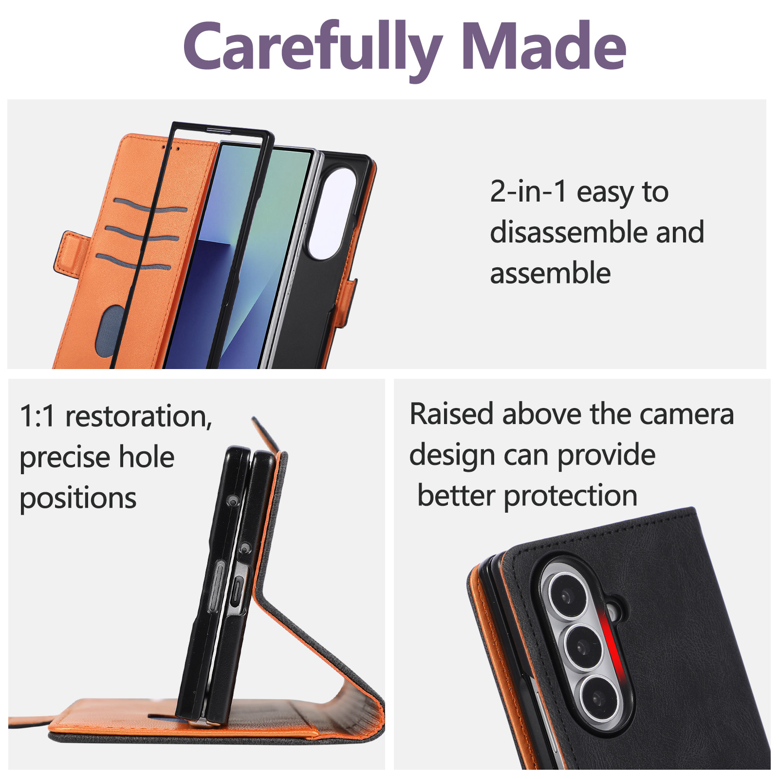 Étui portefeuille rétro en cui - Leather Wallet Card Holder Phone Cover avis et prix